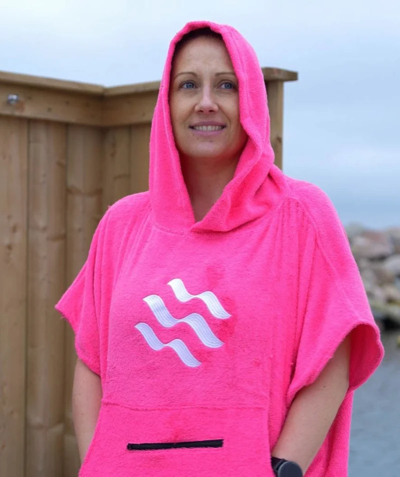 Watery Badeponcho für Erwachsene - Baumwolle - Lila