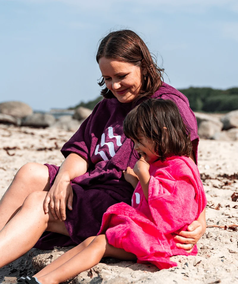 Watery Badeponcho für Erwachsene - Baumwolle - Lila