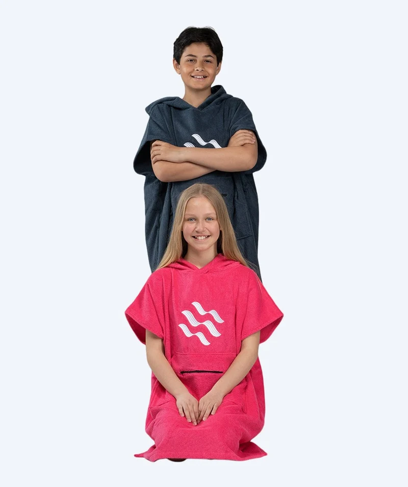 Watery Badeponcho für Junioren (6-15) - Baumwolle - Dunkelblau