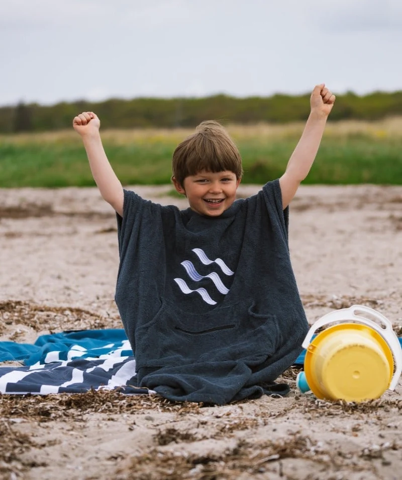 Watery Badeponcho für Junioren (6-15) - Baumwolle - Grau