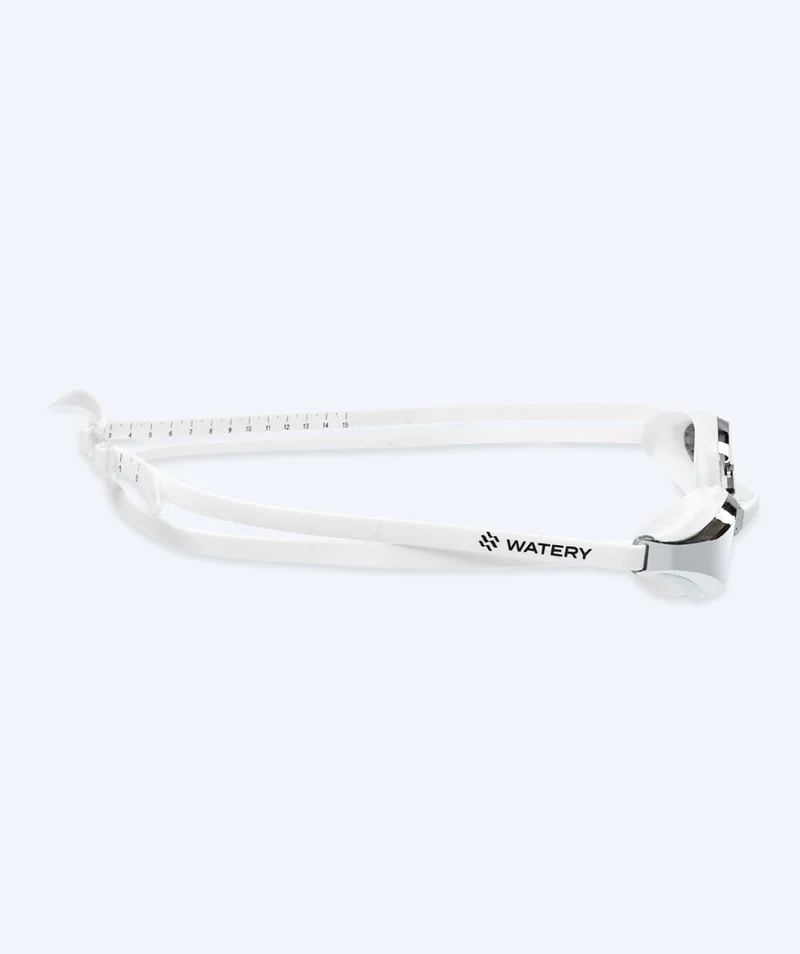 Watery Elite Schwimmbrillen - Poseidon Mirror - Weiß/Silber