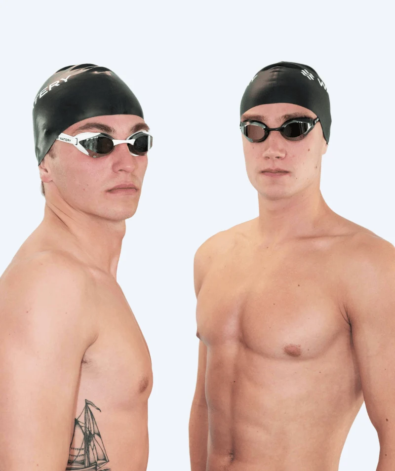 Watery Elite Schwimmbrillen - Poseidon Mirror - Weiß/Silber