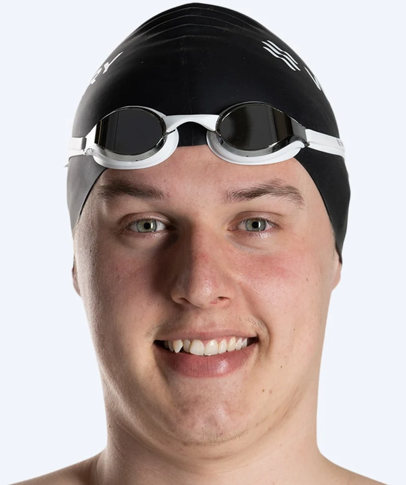 Watery Elite Schwimmbrillen - Poseidon Mirror - Weiß/Silber