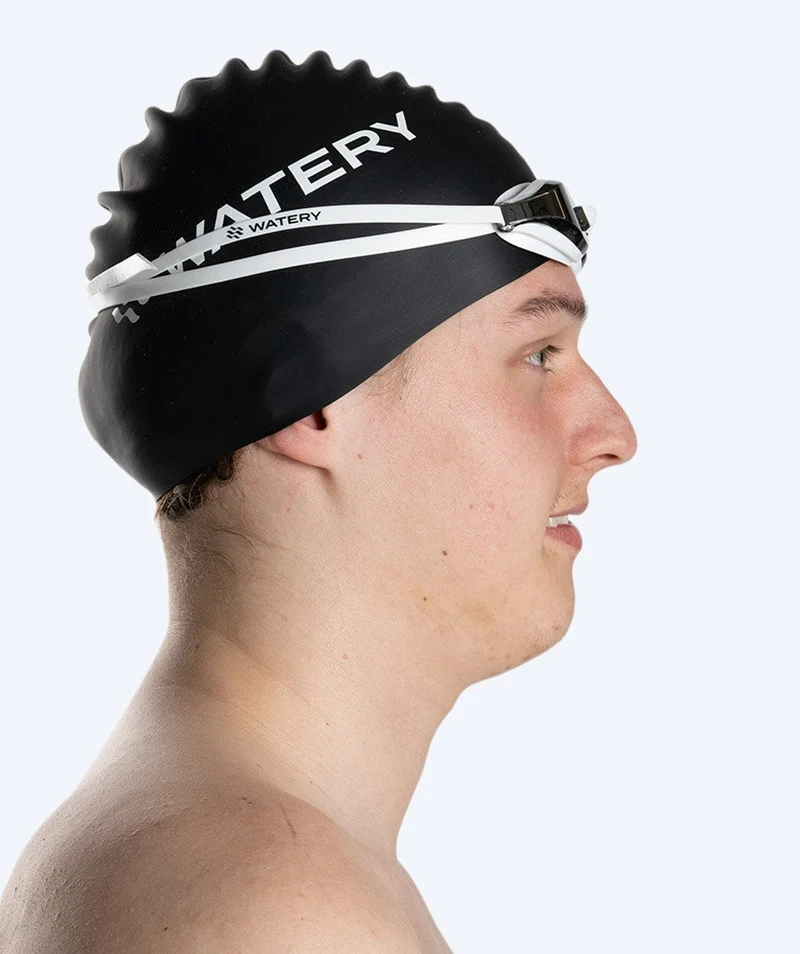 Watery Elite Schwimmbrillen - Poseidon Mirror - Weiß/Silber