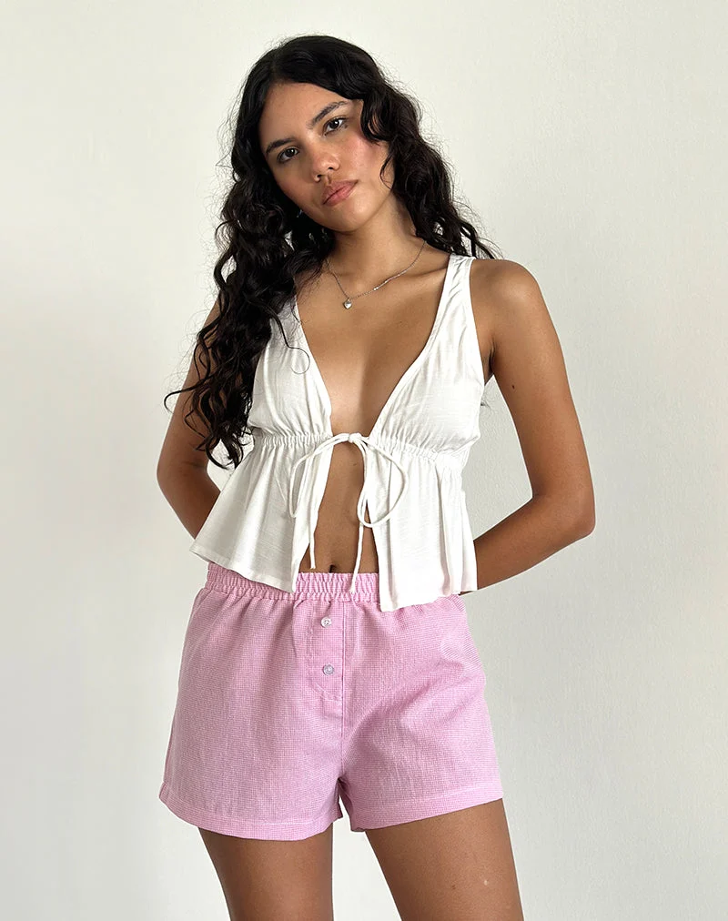 Voir Short aus Popeline Gingham Rosa