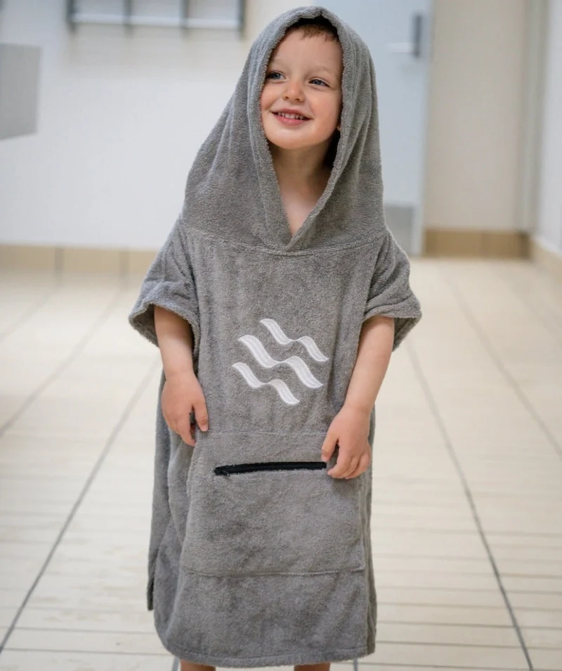 Watery Badeponcho für Kinder (1-6) - Baumwolle - Grau