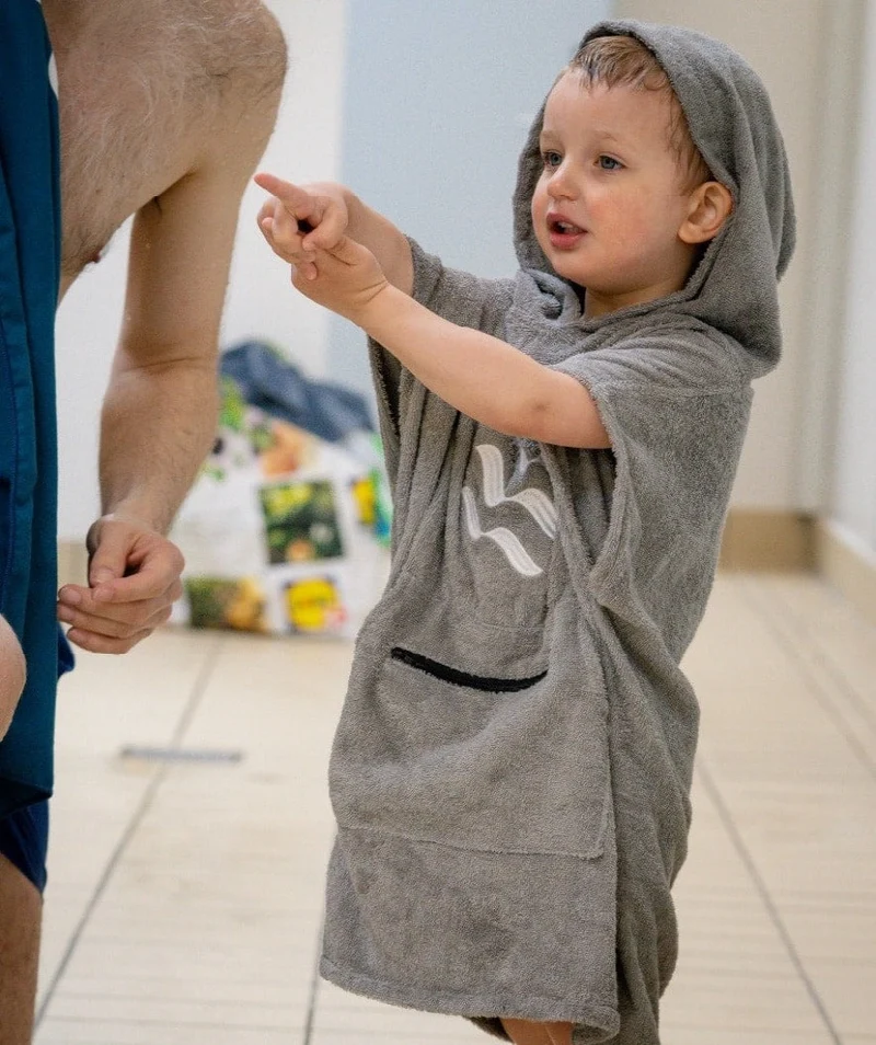 Watery Badeponcho für Kinder (1-6) - Baumwolle - Grau