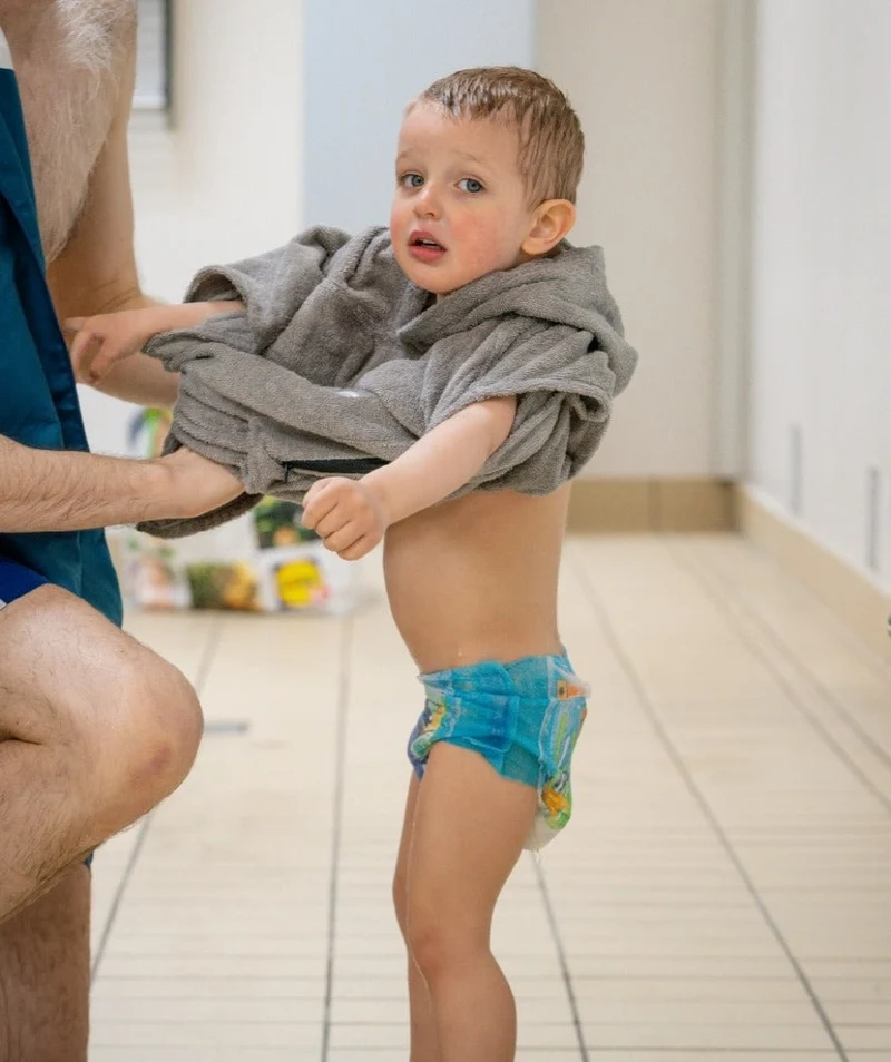 Watery Badeponcho für Kinder (1-6) - Baumwolle - Grau