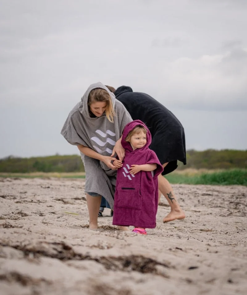 Watery Badeponcho für Kinder (1-6) - Baumwolle - Grau
