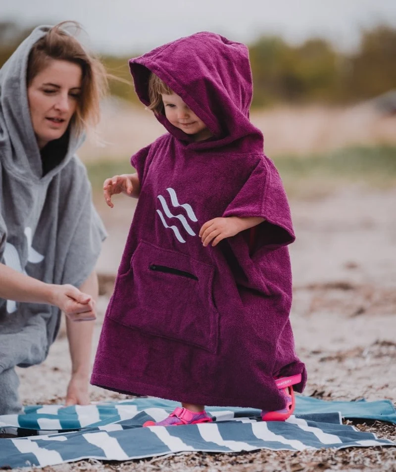 Watery Badeponcho für Kinder (1-6) - Baumwolle - Schwarz