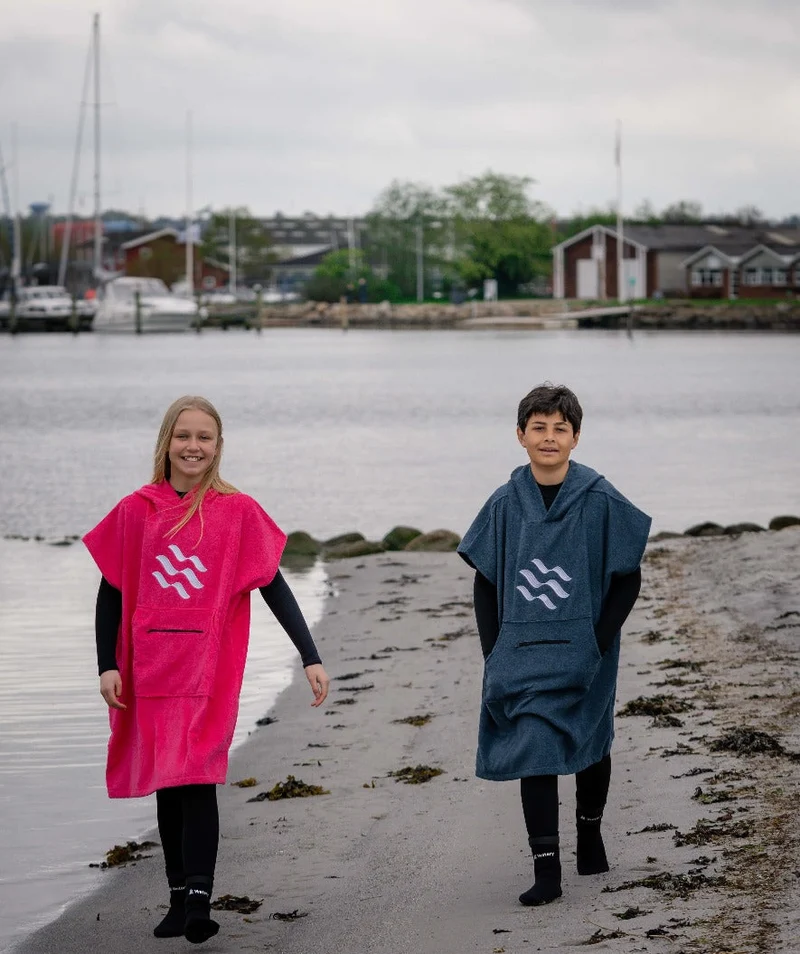 Watery Badeponcho für Junioren (6-15) - Baumwolle - Schwarz