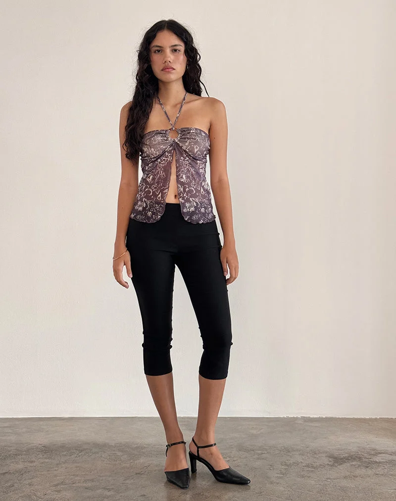 Janar Top in Batik Botanisch Braun