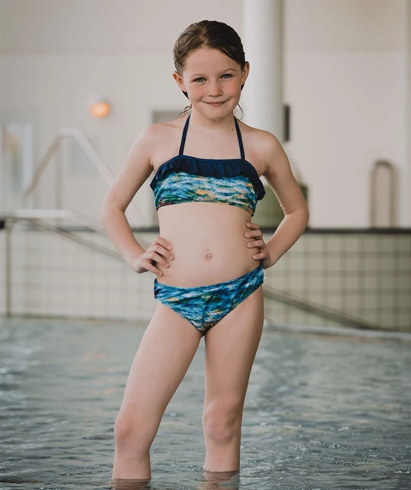 Watery Meerjungfrau Bikini Top für Mädchen - Rainbow Bloom