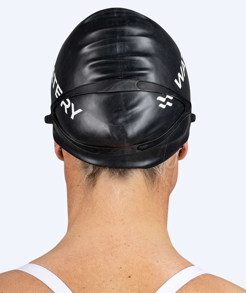 Watery Badekappe für langes Haar - Signature - Schwarz