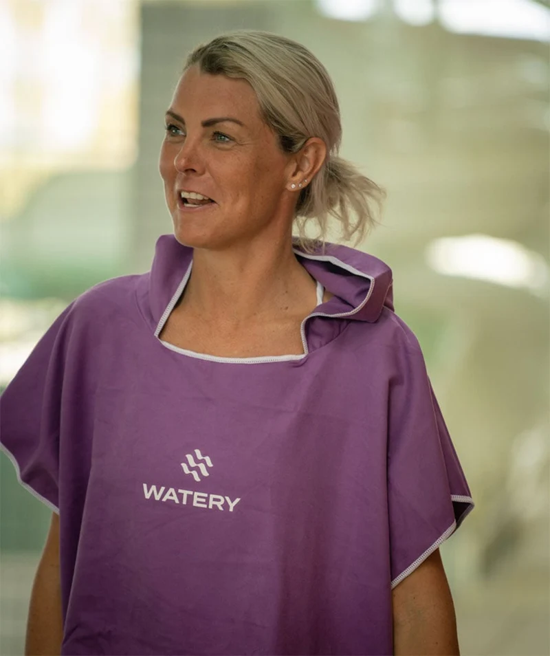 Watery Badeponcho für Erwachsene - Mikrofaser - Lila