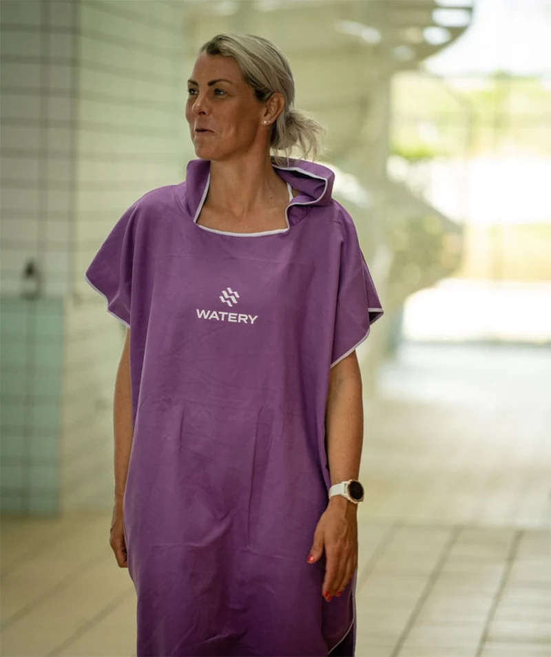 Watery Badeponcho für Erwachsene - Mikrofaser - Lila
