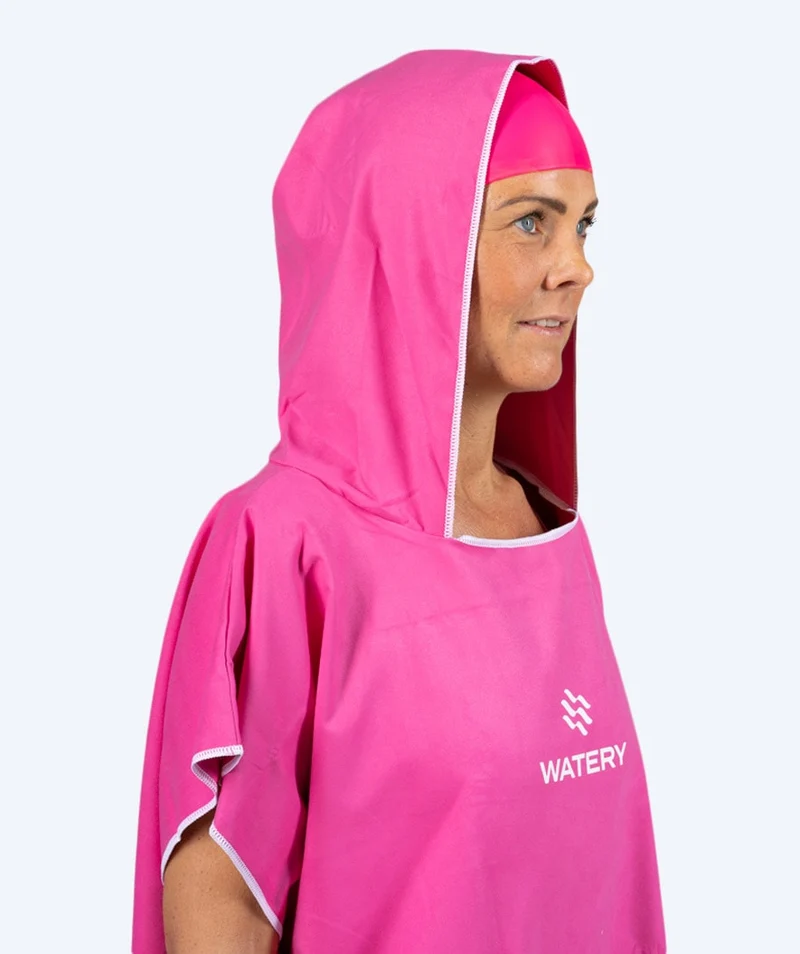 Watery Badeponcho für Erwachsene - Mikrofaser - Rosa