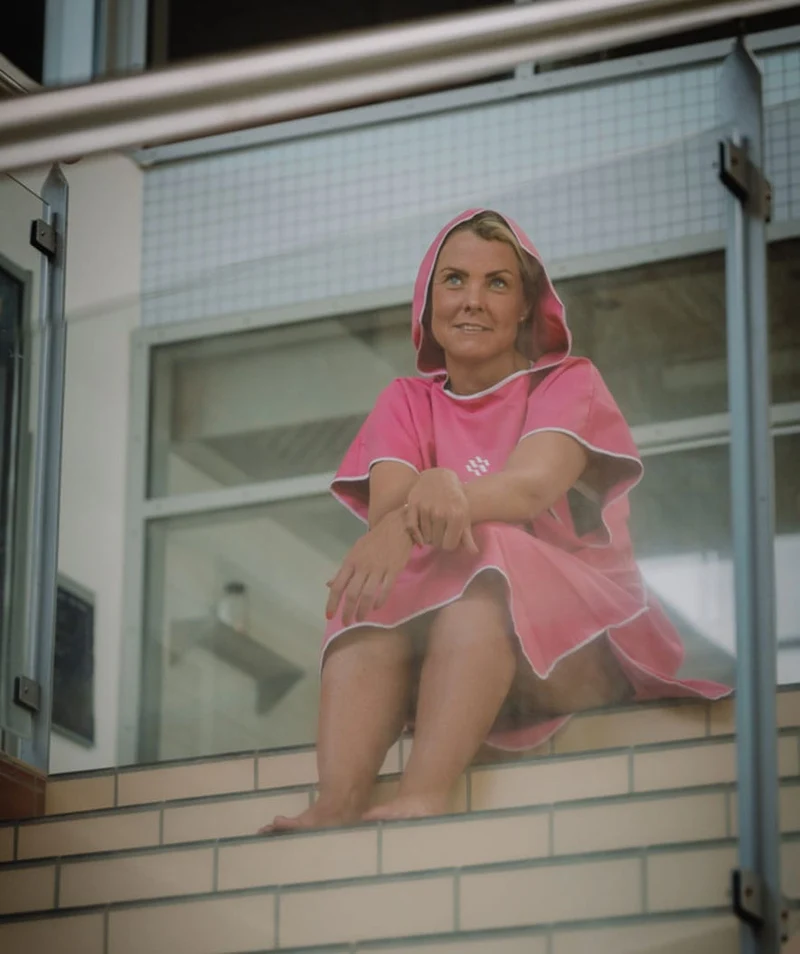 Watery Badeponcho für Erwachsene - Mikrofaser - Rosa