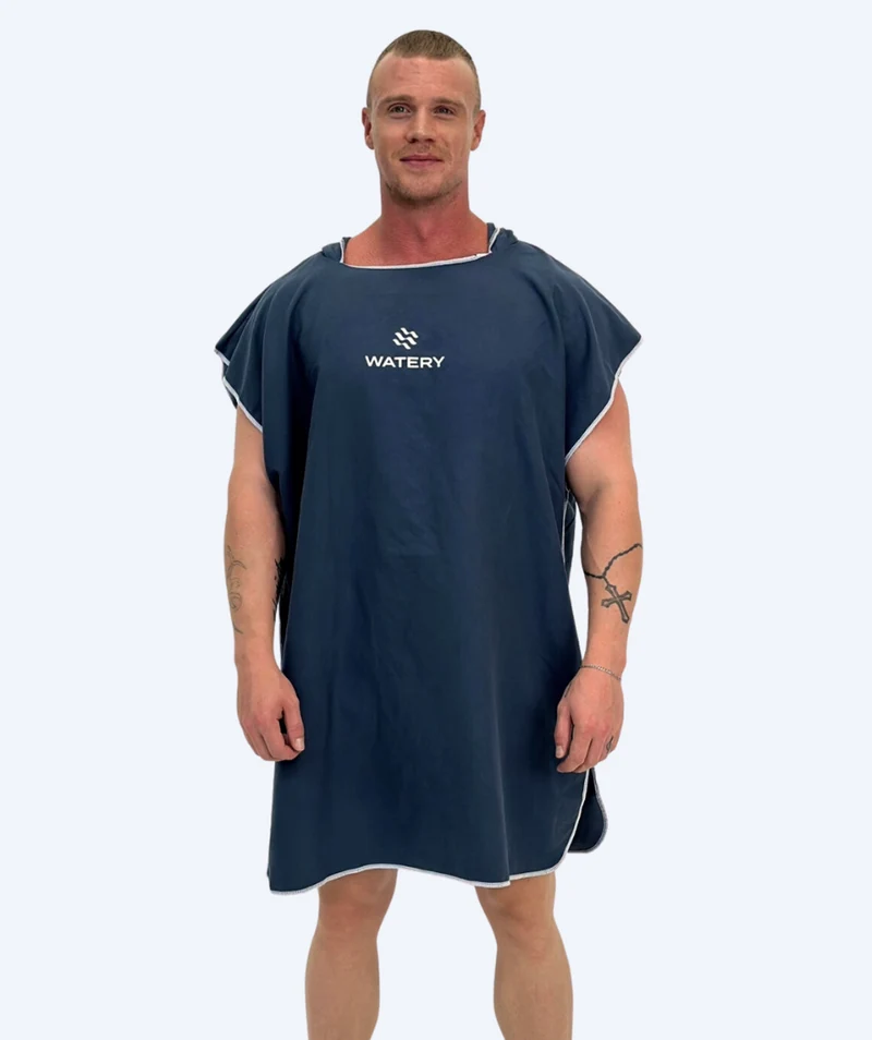 Watery Badeponcho für Erwachsene - Mikrofaser - Dunkelblau