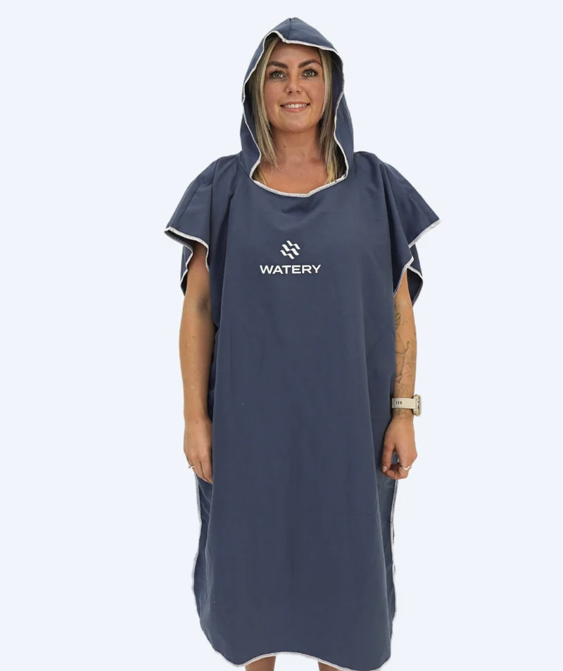 Watery Badeponcho für Erwachsene - Mikrofaser - Dunkelblau