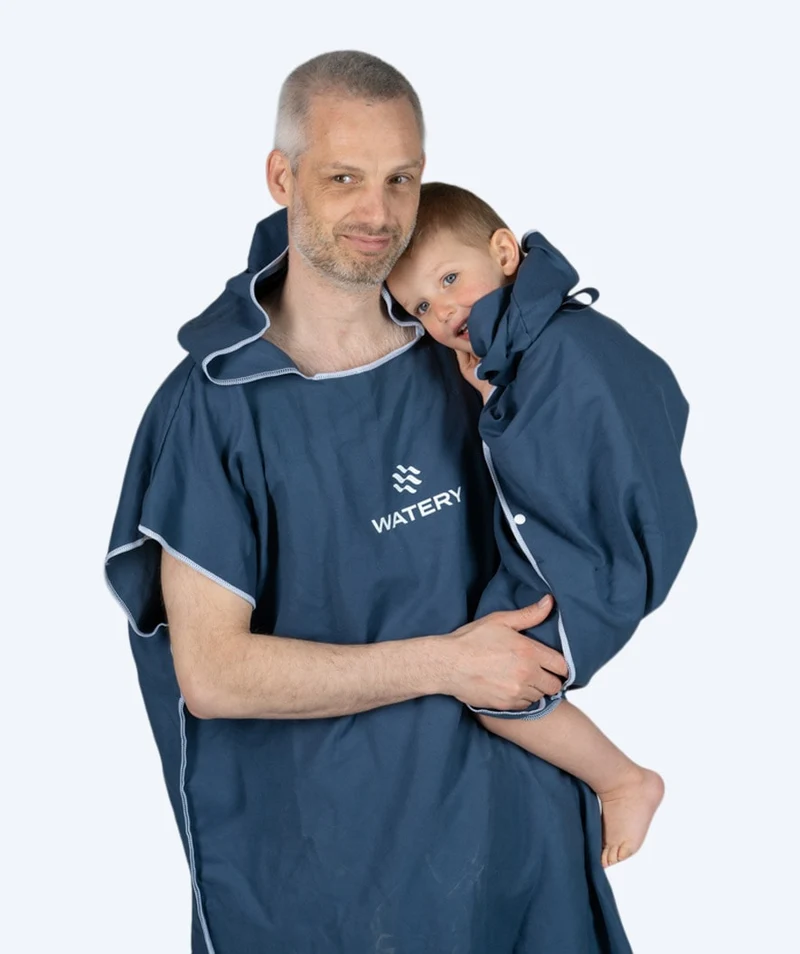 Watery Badeponcho für Erwachsene - Mikrofaser - Dunkelblau