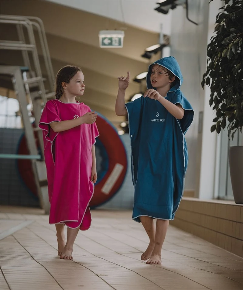 Watery Badeponcho für Junioren (6-15) - Mikrofaser - Royal Blue