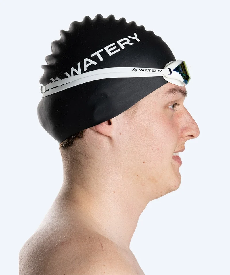 Watery Elite Schwimmbrillen - Poseidon Ultra Mirror - Weiß/Gold