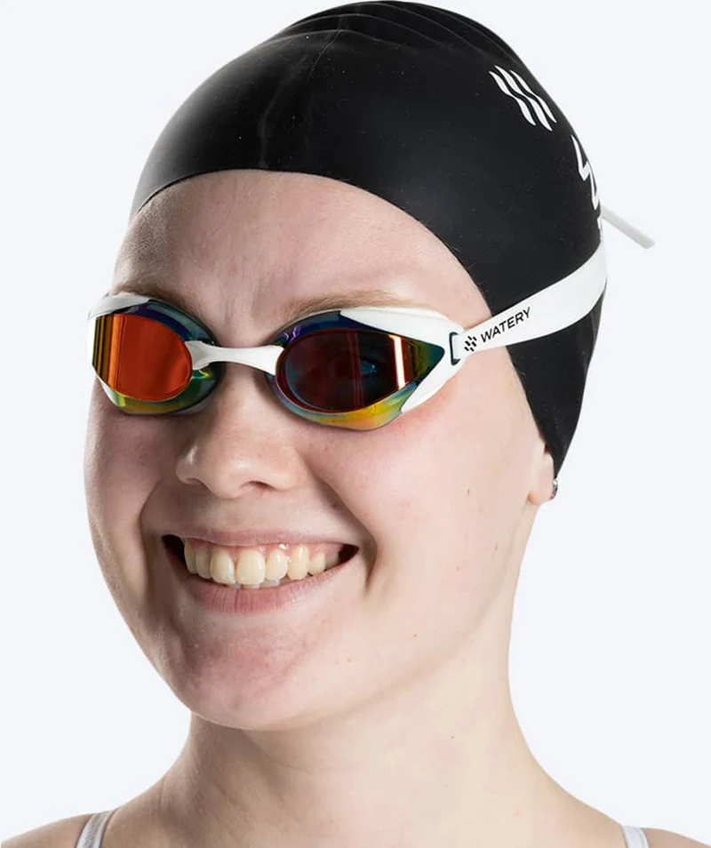 Watery Elite Schwimmbrillen - Poseidon Ultra Mirror - Weiß/Gold