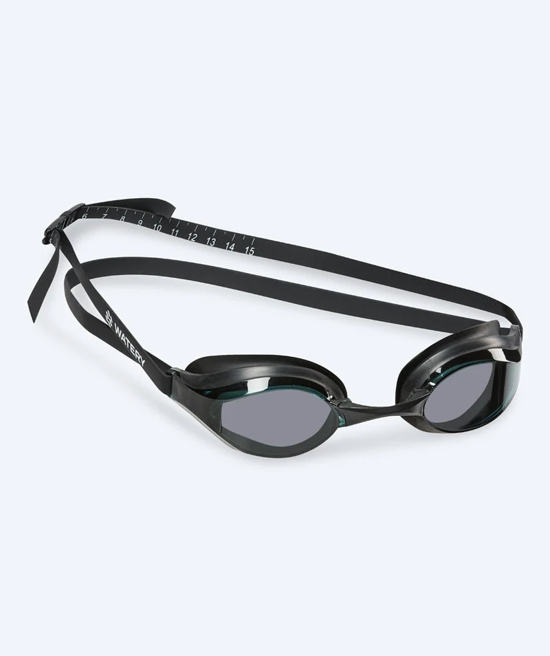 Watery Elite Schwimmbrillen - Poseidon - Schwarz (Smoke Scheiben)