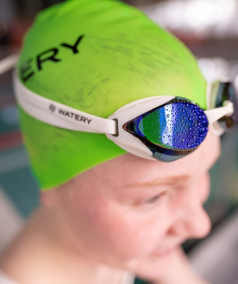 Watery Elite Schwimmbrillen - Poseidon Ultra - Weiß/Blau