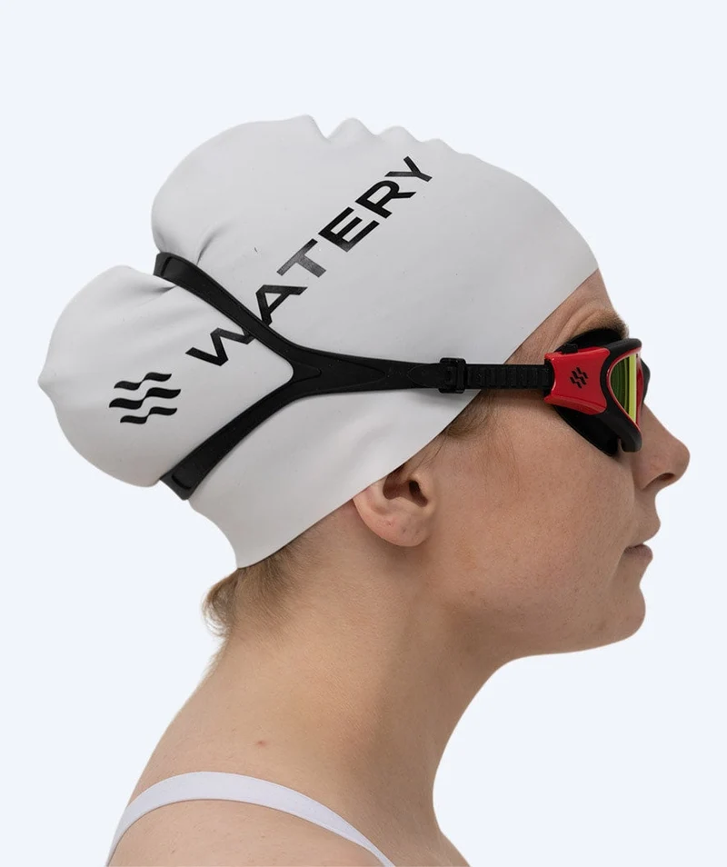 Watery Schwimmbrille für Freizeitschwimmer - Raven Mirror - Schwarz/Rot
