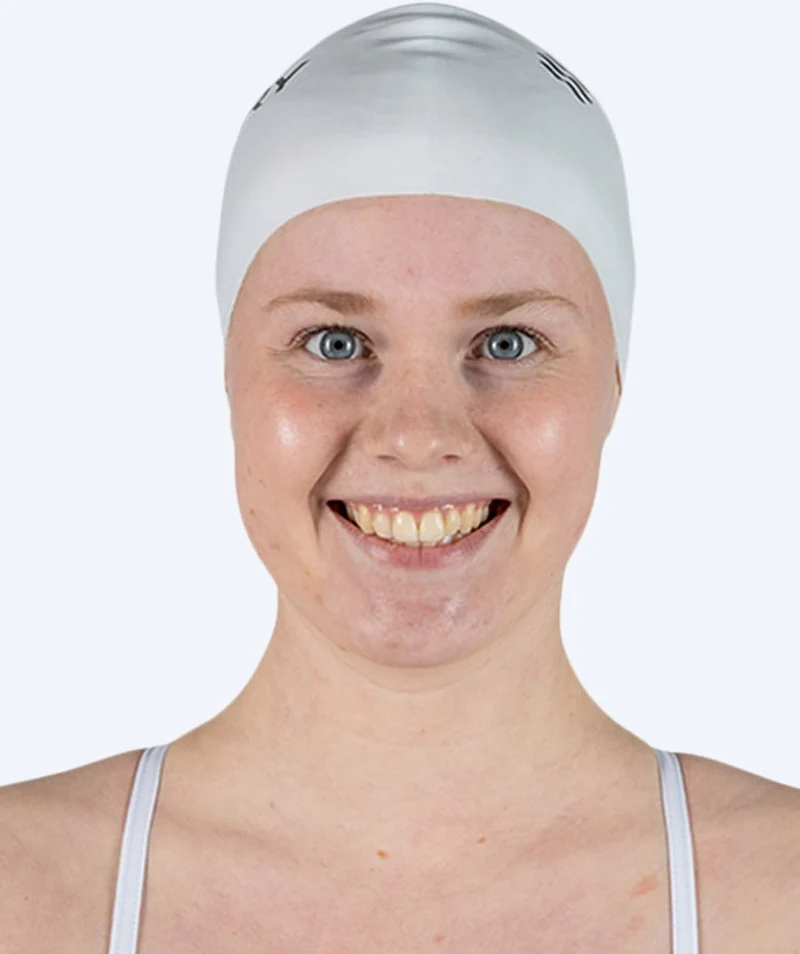 Watery Badekappe für langes Haar - Signature - Weiß