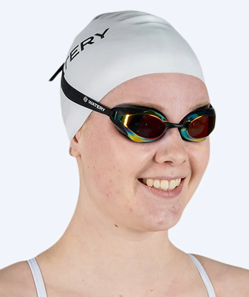 Watery Badekappe für langes Haar - Signature - Weiß