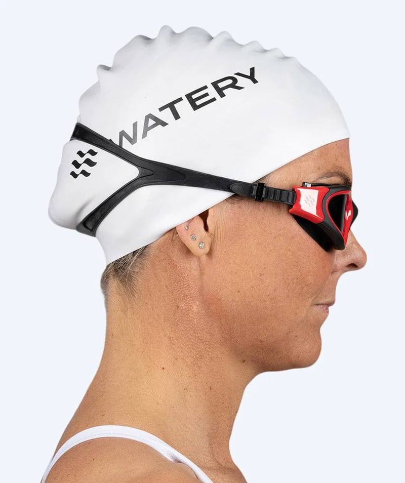 Watery Badekappe für langes Haar - Signature - Weiß