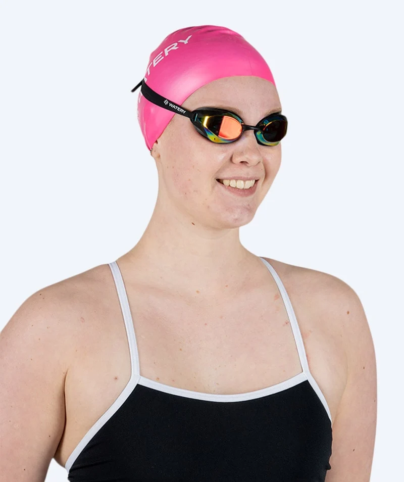 Watery Badekappe für langes Haar - Signature - Rosa