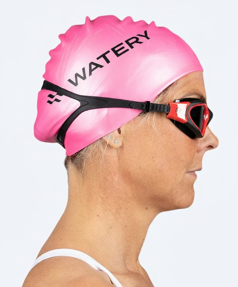 Watery Badekappe für langes Haar - Signature - Rosa
