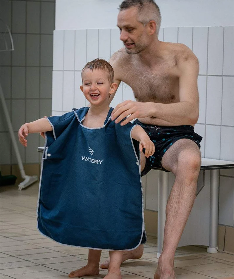 Watery Badeponcho für Kinder (1-6) - Mikrofaser - Rosa