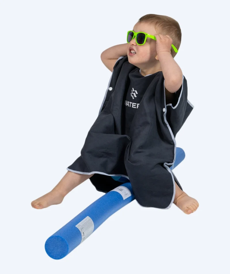 Watery Badeponcho für Kinder (1-6) - Mikrofaser - Schwarz