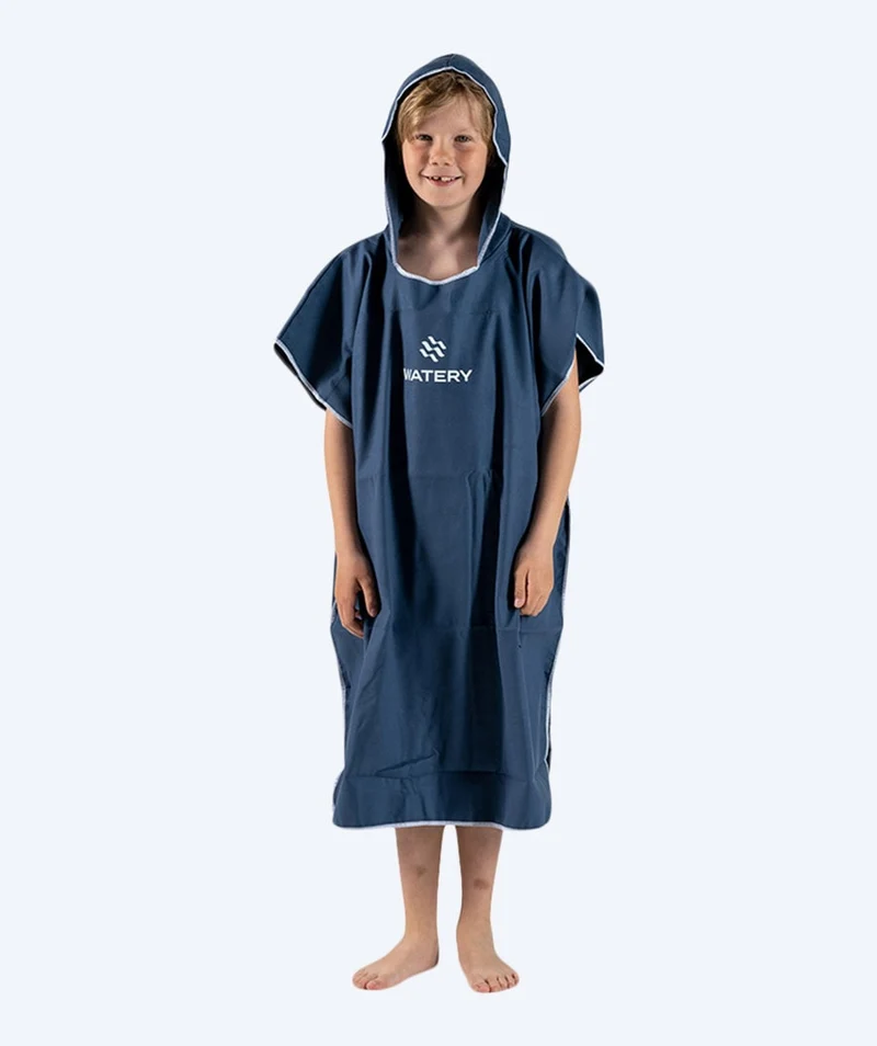 Watery Badeponcho für Junioren (6-15) - Mikrofaser - Dunkelblau