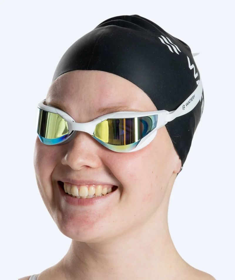 Watery Schwimmbrille - Instinct Ultra Mirror - Weiß/Gold