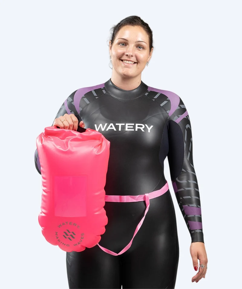 Watery Schwimmboje für Schwimmer - Window PVC 28L - Rosa