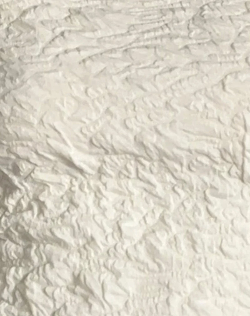 Angela Langarm-Top aus strukturiertem Jersey in Creme
