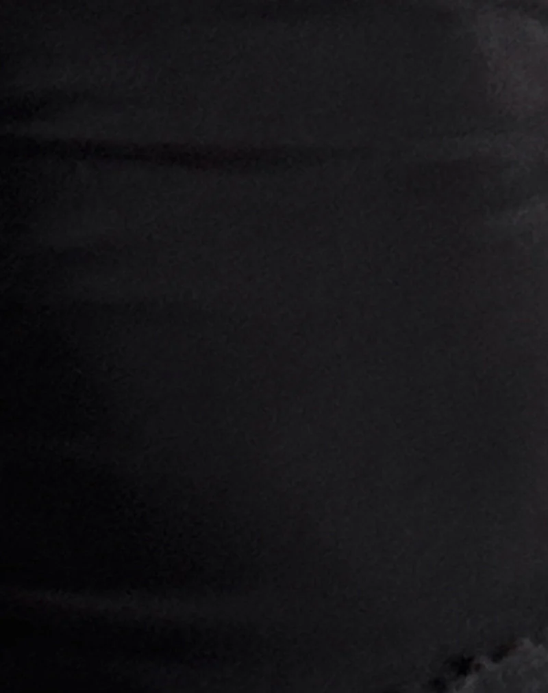 Marissa Asymmetrisches Langarm-Top in Schwarz