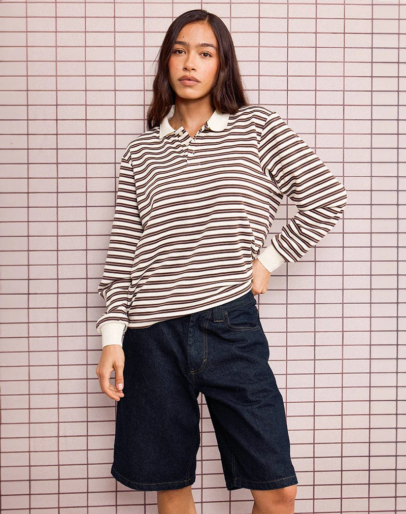 Skater-Shorts aus Denim mit niedriger Leibhöhe in Indigo