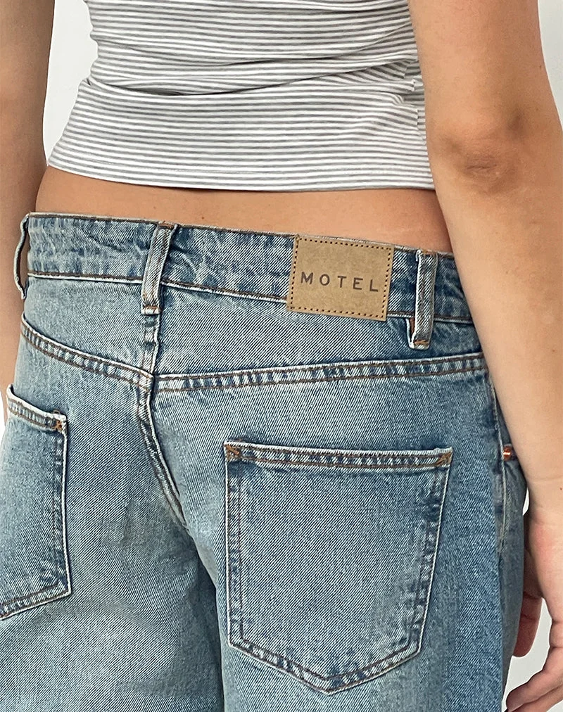 Geräumige Low Rise Jeans in Vintage Bleach