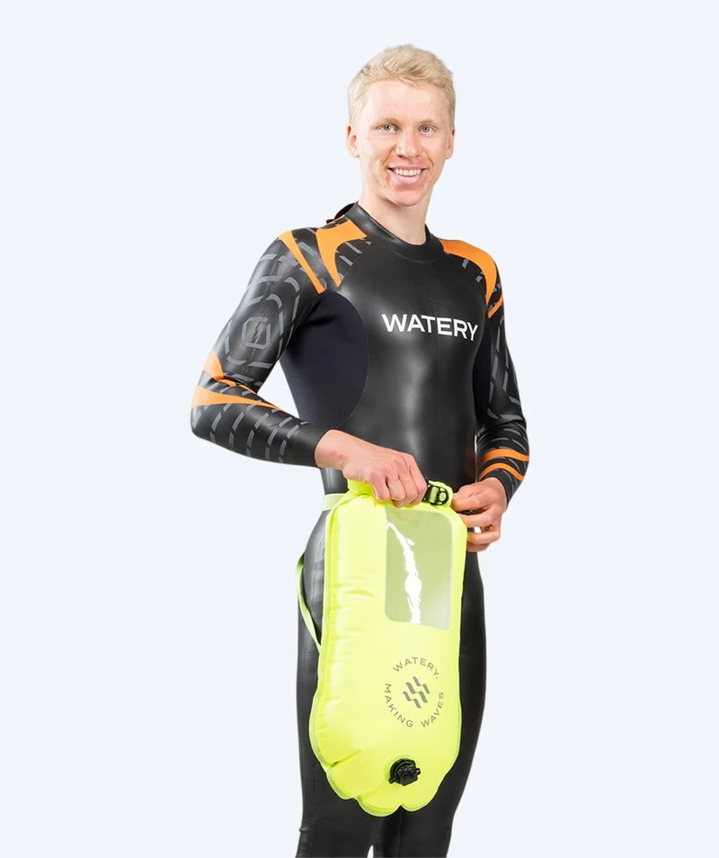 Watery Schwimmboje für Schwimmer - Window 28L - Fluo Gelb