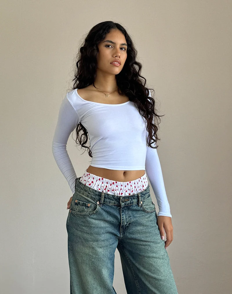 Laboxe Boxershorts in Weiß-Rot-Herz