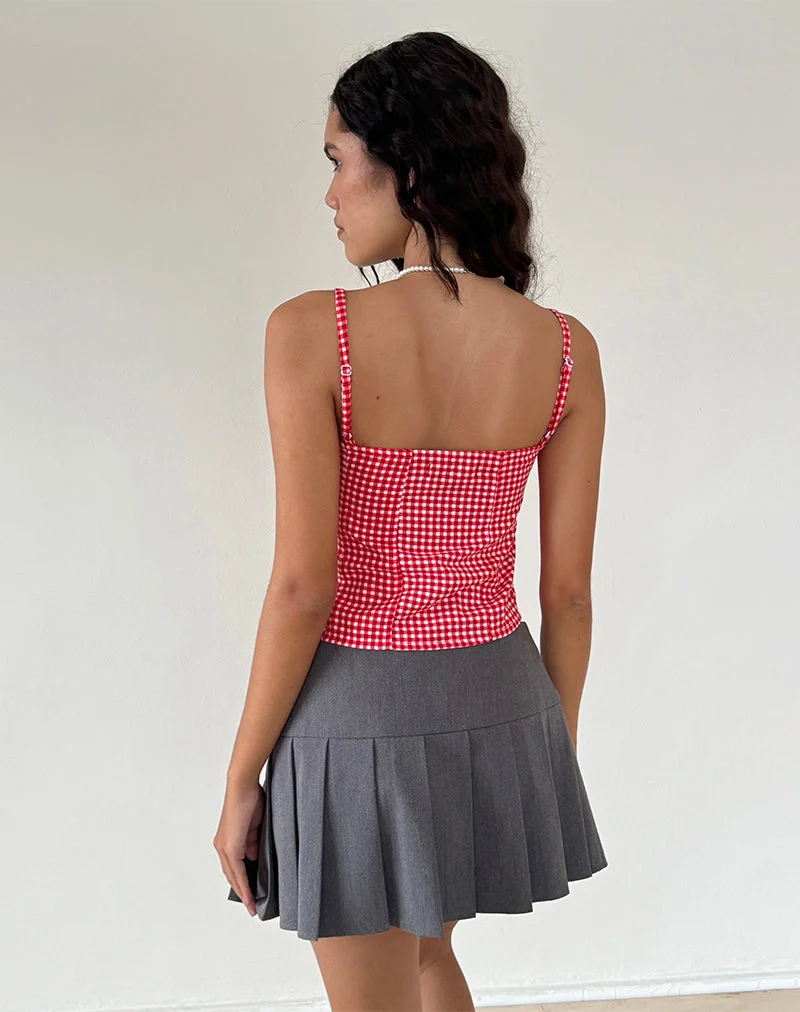 Leif Cami Top aus roter Gingham