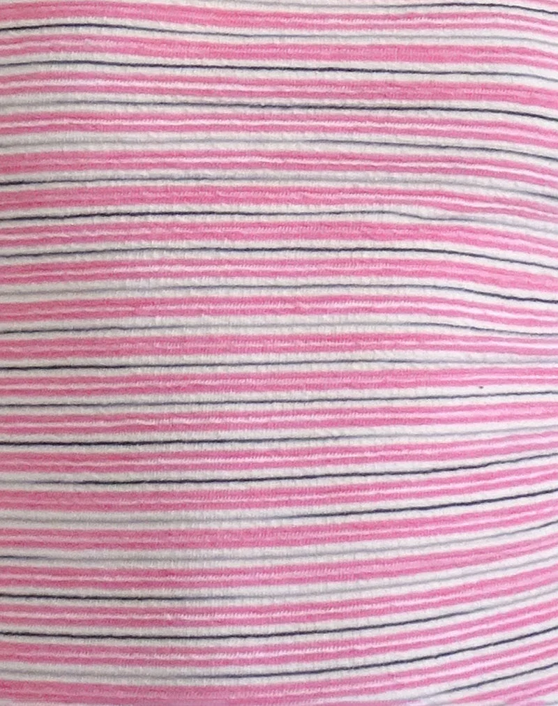 Dema Minikleid aus rosa Jacquard-Streifen