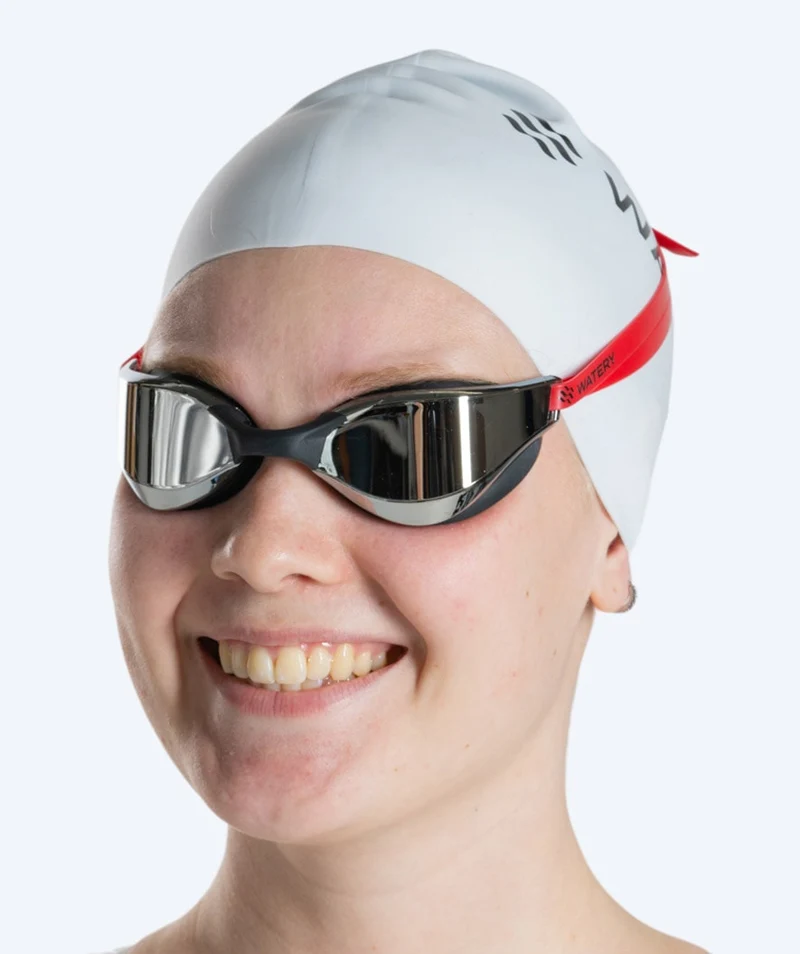 Watery Schwimmbrille - Instinct Mirror - Rot/Silber